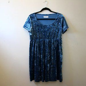 Blue Velvet Babydoll Dress